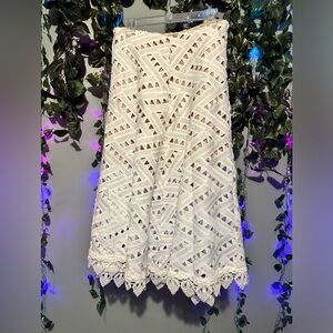 Line + Dot Lace crochet Maxi Skirt